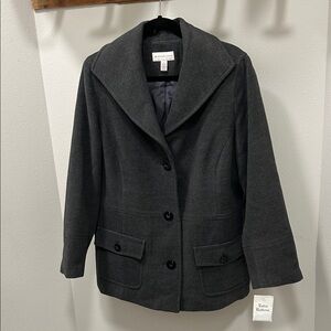 JM COLLECTION New Dark Gray Women's Coat